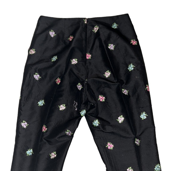 Lilly Pulitzer Vintage Black Silk Embroidered Floral Pants - 6 - Picture 5 of 8